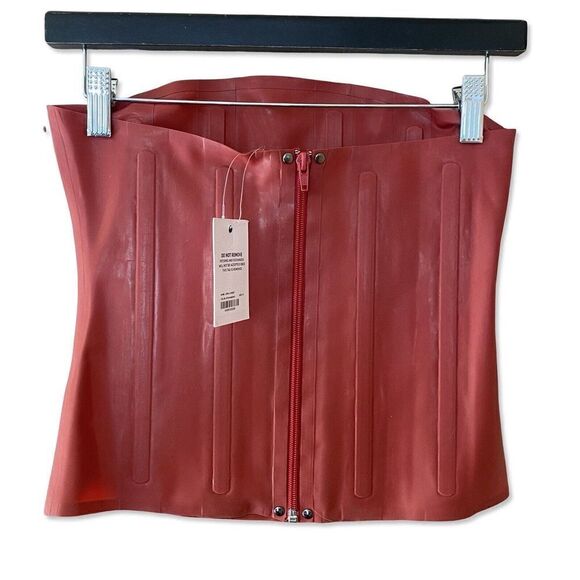 Miaou Libra Corset Top Boned Latex Strawberry red Fetish Sz L NWOT $395 Revolve - Picture 5 of 9